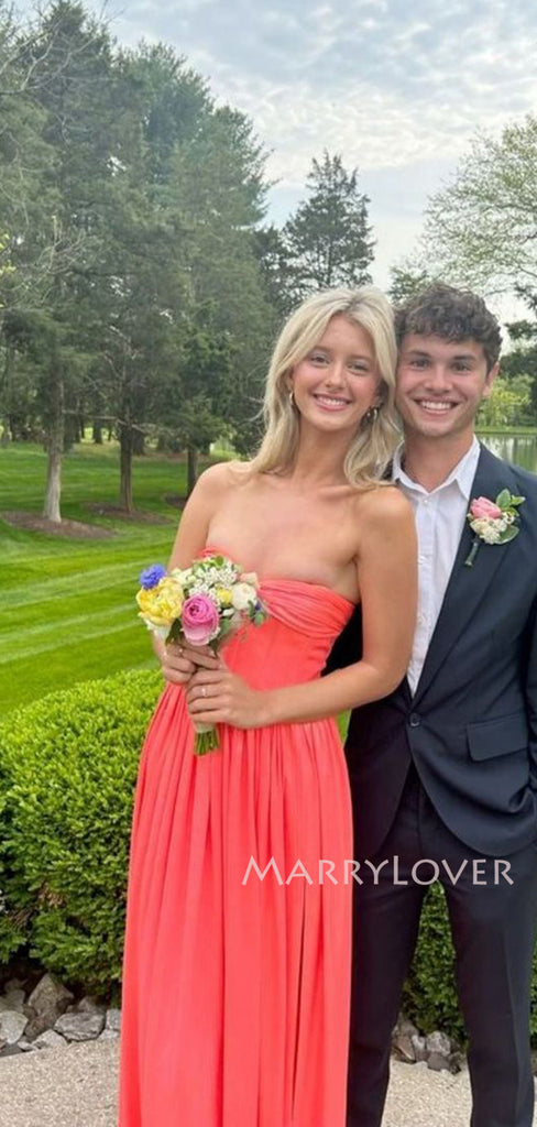 Simple Sweetheart A-line Long Evening Prom Dresses, MR9681