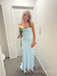 Light Blue Sweetheart Mermaid Long Evening Prom Dresses, MR9682