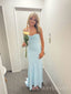 Light Blue Sweetheart Mermaid Long Evening Prom Dresses, MR9682