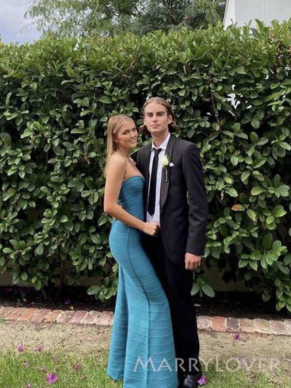 Unique Sweetheart Dark Blue Mermaid Long Evening Prom Dresses, MR9684