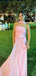 Formal Strapless Pink A-line Long Evening Prom Dresses, MR9687