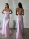 Gorgeous Pink Satin Spaghetti Straps Long Evening Prom Dresses, MR9694