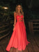 Sweetheart A-line Chiffon Long Evening Prom Dresses, MR9695