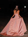 Formal A-line  V-neck Strapless Satin Long Evening Prom Dresses, MR9699