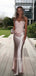 Unique Pink Satin Sweetheart Mermaid Long Evening Prom Dresses, MR9705
