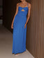 Simple Blue Chiffon Long Evening Prom Dresses, Straps Prom Dress, MR9706