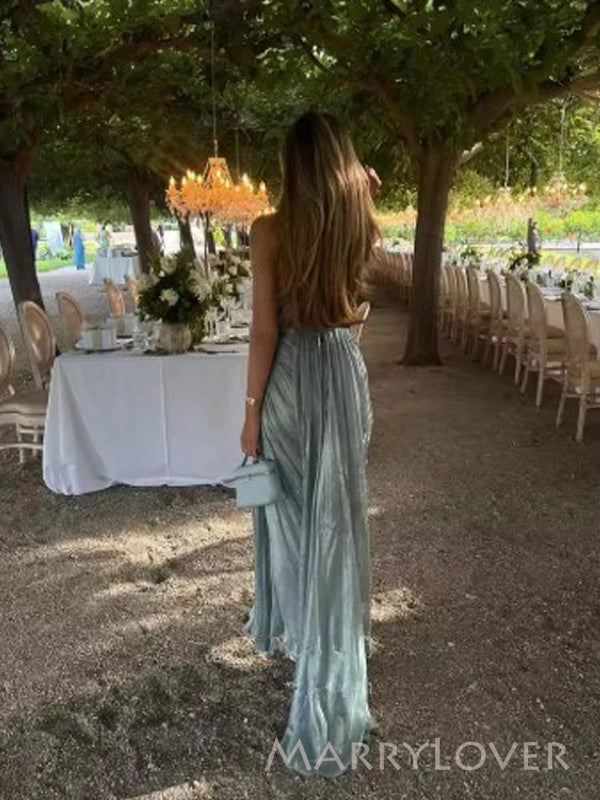 Sexy Mermaid Strapless Grey Long Evening Prom Dresses, MR9712