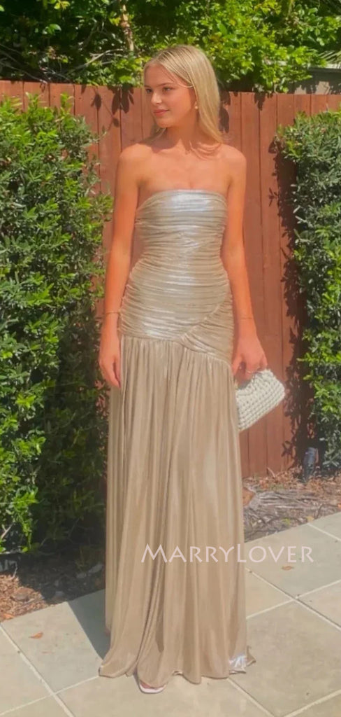 Lovely Strapless Mermaid Long Evening Prom Dresses, MR9713