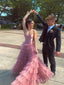 Formal Sweetheart Tulle A-line Long Strapless Evening Prom Dresses, MR9722