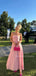 Gorgeous Pink Tulle Strapless Long Evening Prom Dresses, MR9739