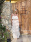 Strapless Ivory Chiffon Long Evening Prom Dresses, MR9741