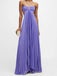 A-line Purple Chiffon SSpaghetti Straps Long Evening Prom Dresses, MR9747