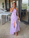 Unique Purple Chiffon Side Slit Long Evening Prom Dresses, MR9756