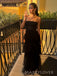 Lovely Spaghetti Straps Black Tulle Long Evening Prom Dresses, MR9765