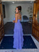 Elegant Sweetheart Purple Chiffon Long Strapless Evening Prom Dresses, MR9774