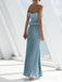 Unique Blue Strapless Long Evening Prom Dresses, MR9778