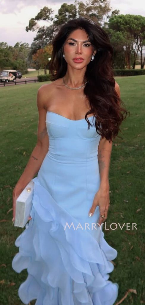 Unique Mermaid Blue Sweetheart Long Evening Prom Dresses, MR9791