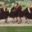 A-line Black Short Custom Bridesmaid Dresses, MRB0133