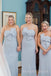 Mermaid Dusty Blue Strapless Long Cheap Custom Bridesmaid Dresses, MRB0218