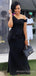 Elegant Black Mermaid Long Cheap Custom Bridesmaid Dresses, MRB0318