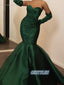 Charming Mermaid Sweetheart  Long Sleeves Floor Length Prom Dresses, OL057