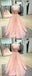 A-line V-neck Appliques Cap Sleeves Long Prom Dresses, PD0159