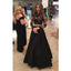 Black Two Pieces Long Sleeves Sexy Long Prom Dress, BG51492 - Bubble Gown