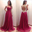 A Line Junior See Through Back Sweet Heart Cheap Long Prom Dresses, BG51095 - Bubble Gown