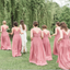 A-Line Floor-length V-Neck Lace Top Bridesmaid Dresses With Pleats, BD0106