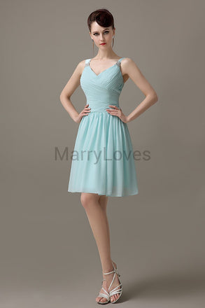 V-neck Chiffon Short Bridesmaid dresses