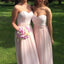 Blush Pink Sweetheart Lace Top Chiffon Long Junior Bridesmaid Dresses, BG51048 - Bubble Gown