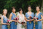 Blue Jersey Mismatched Long Charming Wedding Bridesmaid Dresses, BG51063 - Bubble Gown