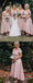 Elegant Off-shoulder Simple Sleeveless Ankle-length Bridesmaid Dresses, BD0597