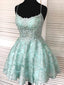 Spaghetti Straps Beackless Strapless Fulle Lace Homecoming Dresses, HD0532