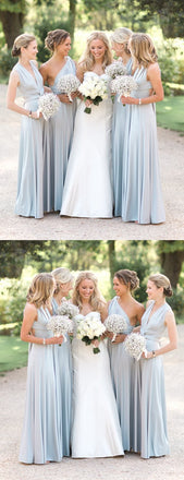 A-line Floor-length V-neck One-shoulder Simple Cheap Bridesmaid dresses, BD0517