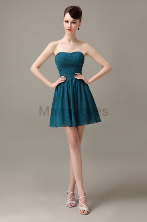 Sweetheart Chiffon Short Bridesmaid Dresses