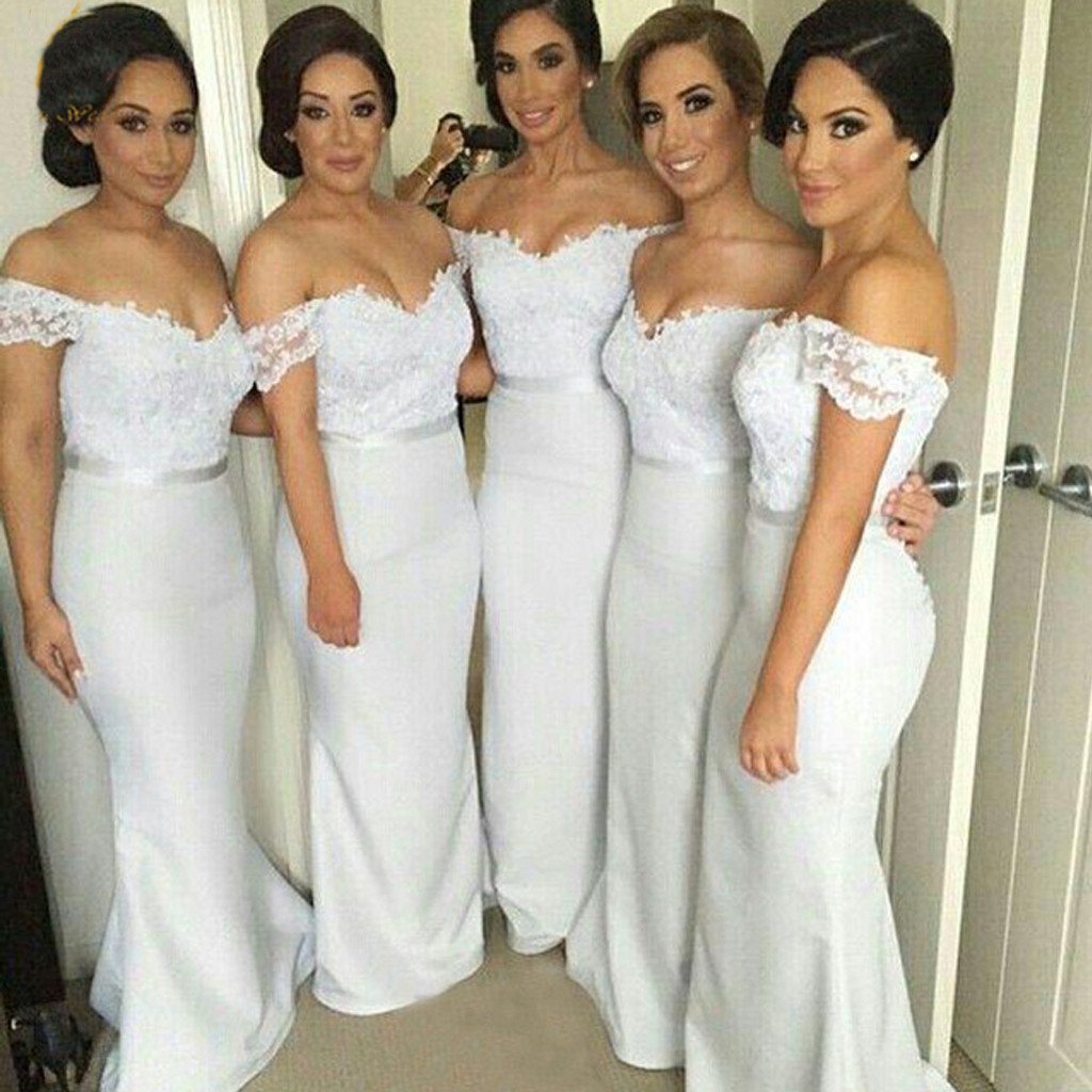 Charming Off Shoulder Sweetheart Sexy Mermaid Long Bridesmaid Dresses, BG51330 - Bubble Gown