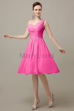 One Shoulder Chiffon Bridesmaid Dresses