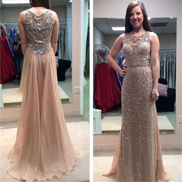 Beading Sequin Sparkle Glittery Long Evening Prom Dresses, BG51139 - Bubble Gown