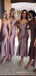 Dusty Purple Mermaid Long Spaghetti Straps Custom Bridesmaid Dresses , BN1133