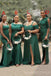 Mismatched Mermaid Dark Green Satin Long Custom Bridesmaid Dresses, BN1142