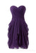 Purple Chiffon  Short Strapless Custom Bridesmaid Dresses , BN1154