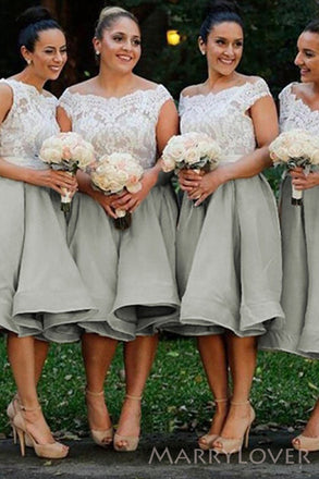 Off Shoulder A-line Appliques Short Custom Bridesmaid Dresses , BN1300