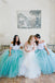 A-line Two Pieces Tulle Long Custom Bridesmaid Dresses , BN1307