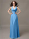 A-line Jewel Neck Floor-length Bridesmaid Dresses