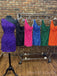 Simple One Shoulder Royal Blue Sequins Short Homecoming Dresses, HM1046