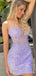 Mermaid Strapless Sequins Appliques Short Homecoming Dresses, HM1102