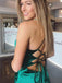 Cheap Simple Backless Dark Green Long Evening Party Prom Dresses, MR7014