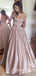 Off-Shoulder Satin Long Evening Prom Dresses, Cheap Sweet dresses, MR7016