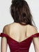 A-Line Off-Shoulder Satin Long Evening Prom Dresses, Cheap Sweet dresses, MR7017